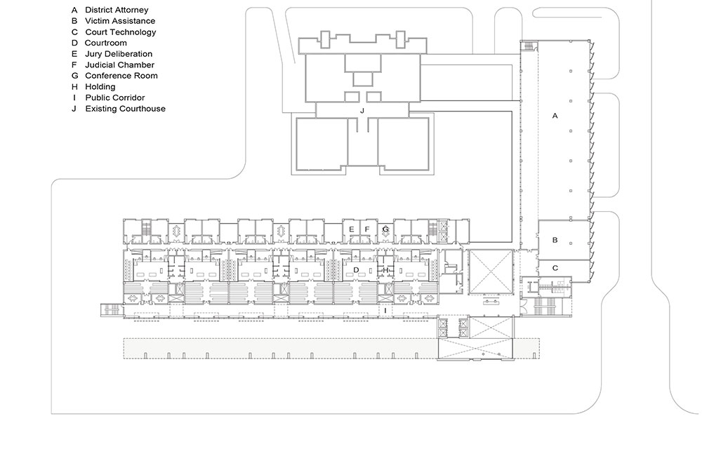 Image 3. Upper level plan of courthouse.
