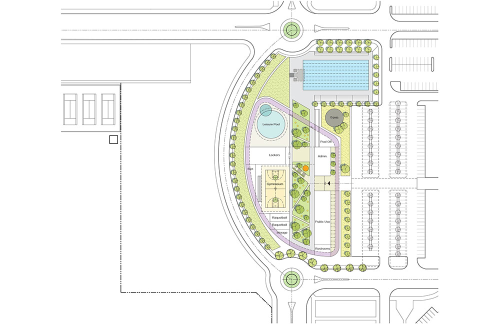 Image 1. Lower level plan of building.