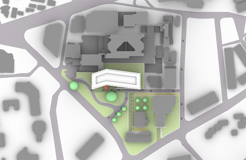 Image 10. Site plan showing angular central building.